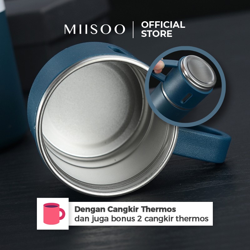 tersedia miisoo thermos vaccum flask gelas cangkir life polos non led suhu botol minum stainless