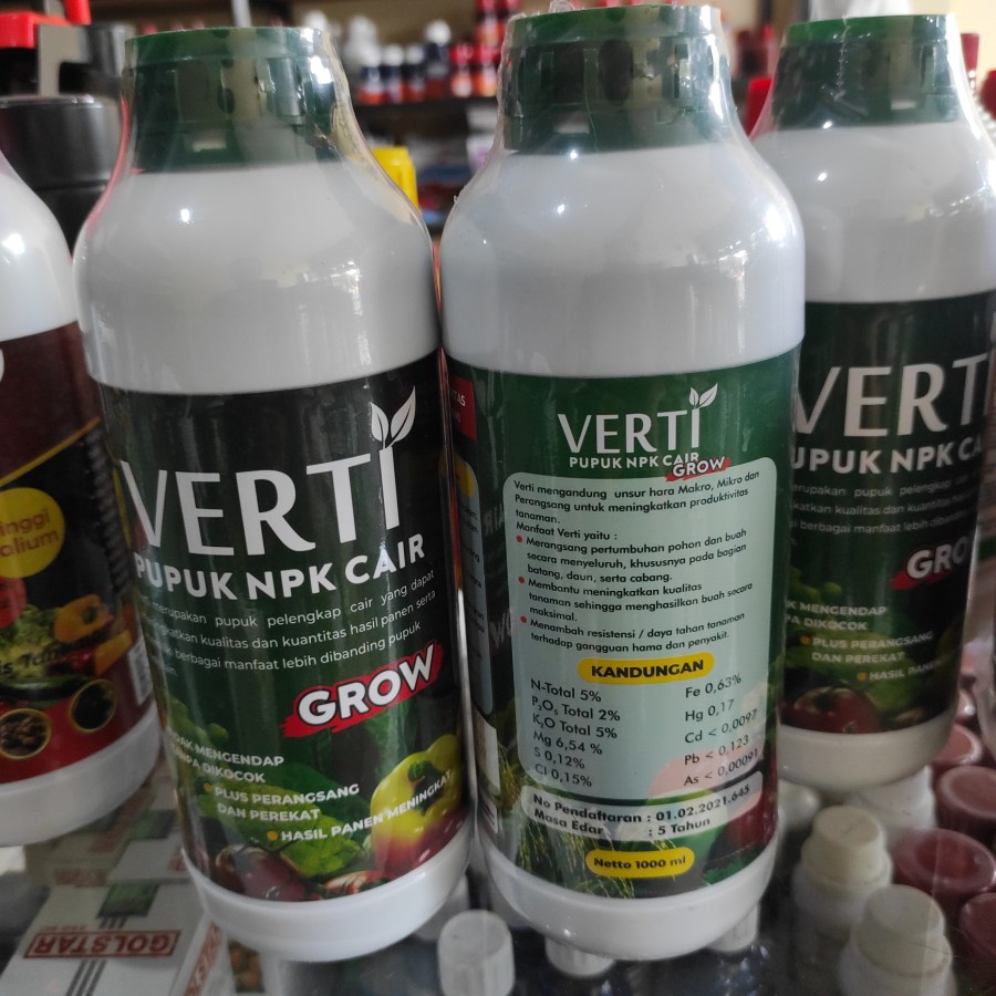 PUPUK NPK CAIR VERTI GROW 1000 ML PUPUK SEMPROT PELEBAT TANAMAN TIMUN