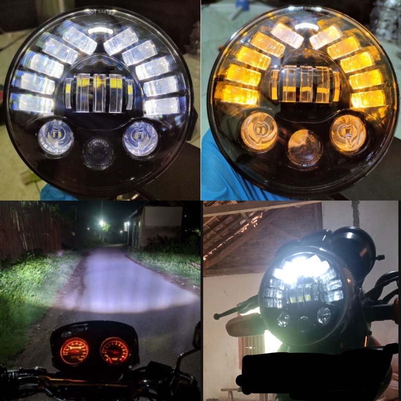 PROMO TERMURAH Daymaker 19 Led 7 Inch Dus Hitam Polos Import 90 Watt Ninja Megapro Tiger Scorpio King Vixion w175 dll LAMPU DAYMAKER 19MATA 7INCH