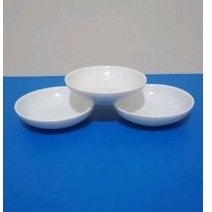 3pcs porselain white sauce dish,sambal dish, tempat kecap bulat 9cm..