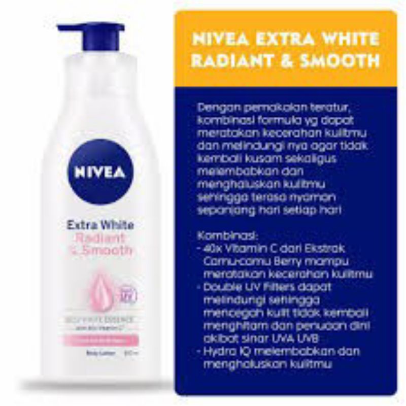 Jual Nivea Extra White Radiant And Smooth Lotion 400ml Shopee Indonesia