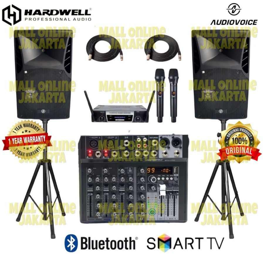 Paket sound system outdoor 15 inch hardwell dan audiovoice aktif