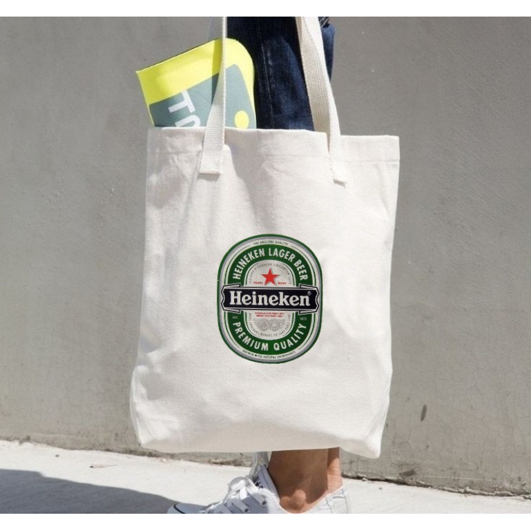 Tote Bag Canvas HEINEKENN PREMIUM / Tas Nudie Canvas / Tote Bag Kanvas TIPE B