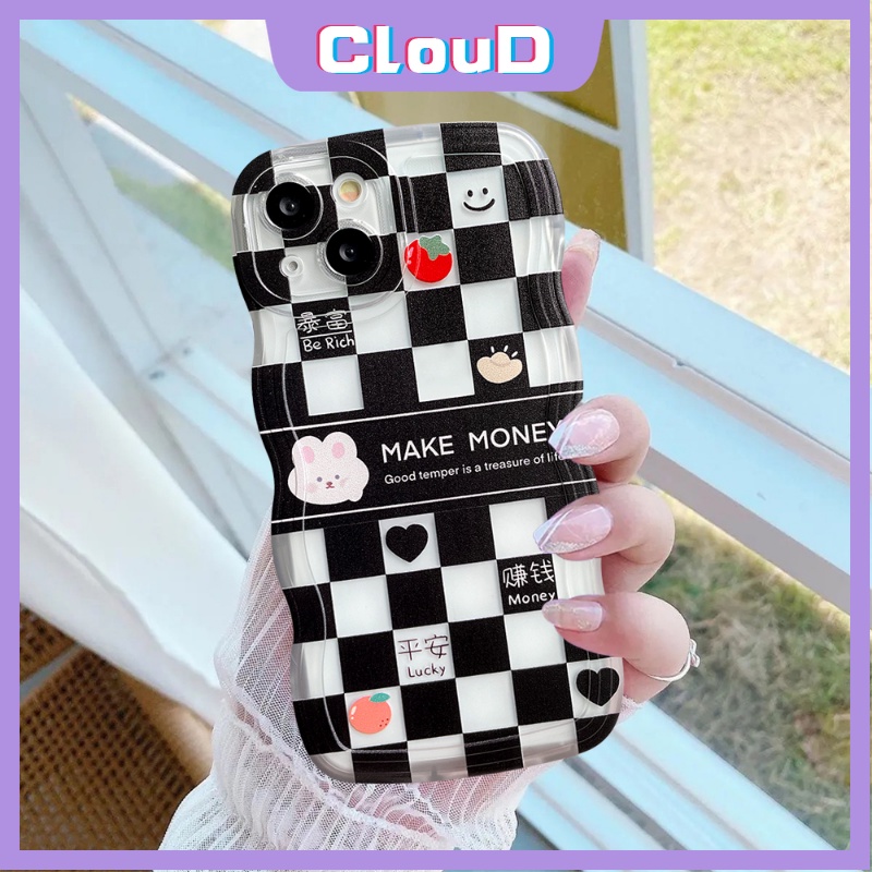 Pasangan Soft Tpu Cute Bear Rabbit Case Redmi Note9 Note8 11s 9s 9pro 11pro Note 10 Pro Max Plus Note10 11 10s Redmi A1 10C 10 9 9T 10A 9A 9C NFC Wavy Edge Checkboard Smiley Cover