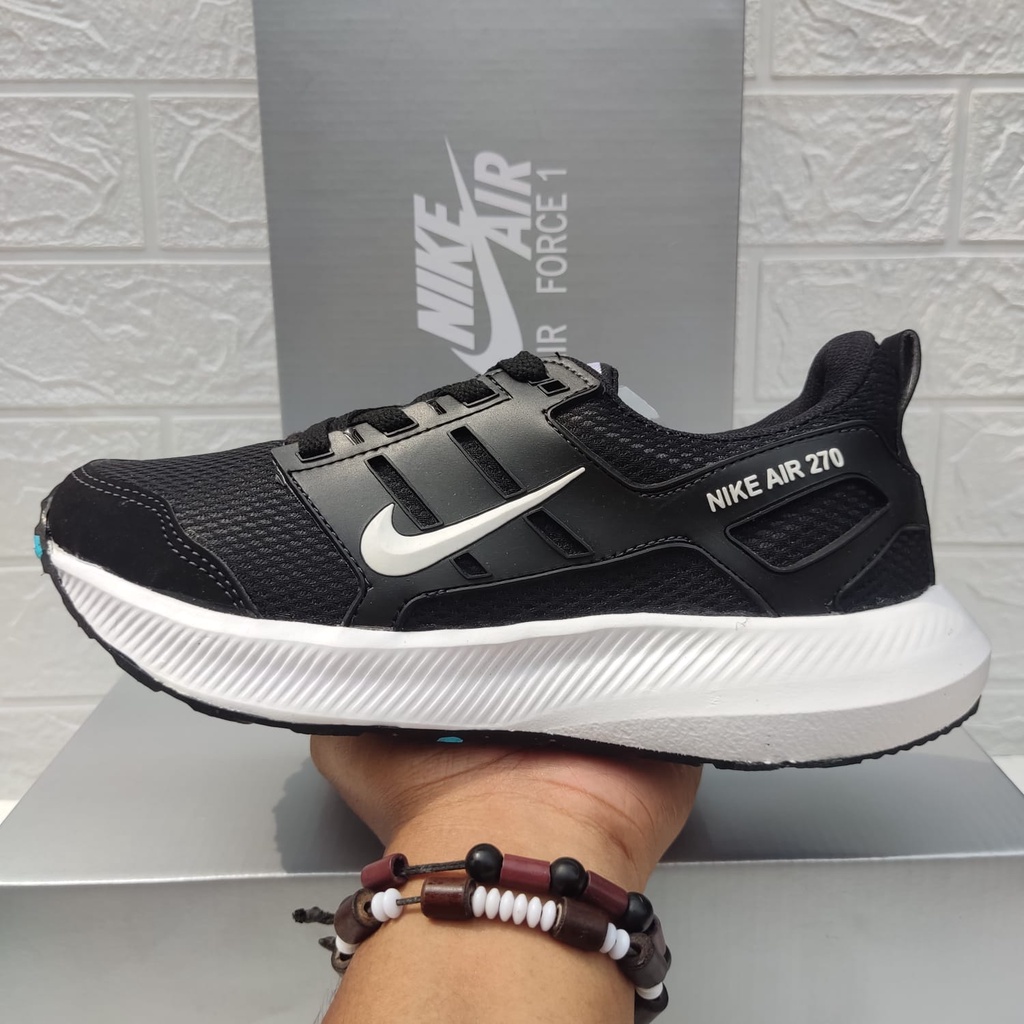 PROMO!! Sepatu Sekolah/Kuliah/Kerja Premium NIKE AIR 270 Hitam Putih TERBARU