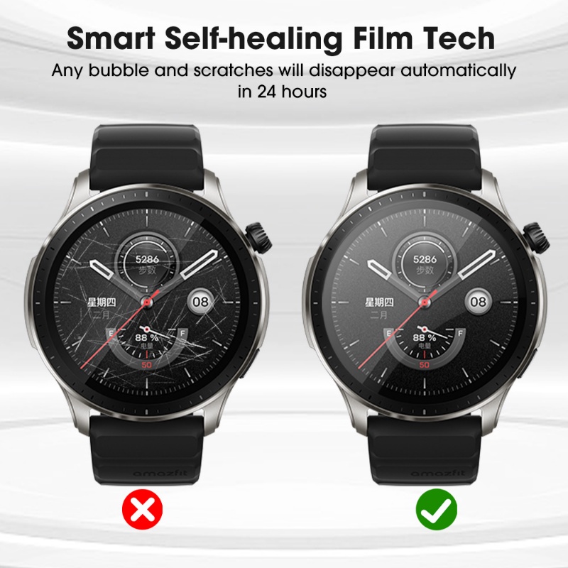 Film Pelindung Layar Bahan TPU Transparan Anti Gores Untuk Amazfit GTR 4 / GTS 4