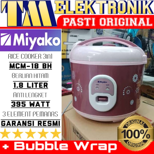 RICE COOKER MIYAKO MCM 18BH / PENANAK NASI 1.8 LITE ( BERLIAN HITAM )