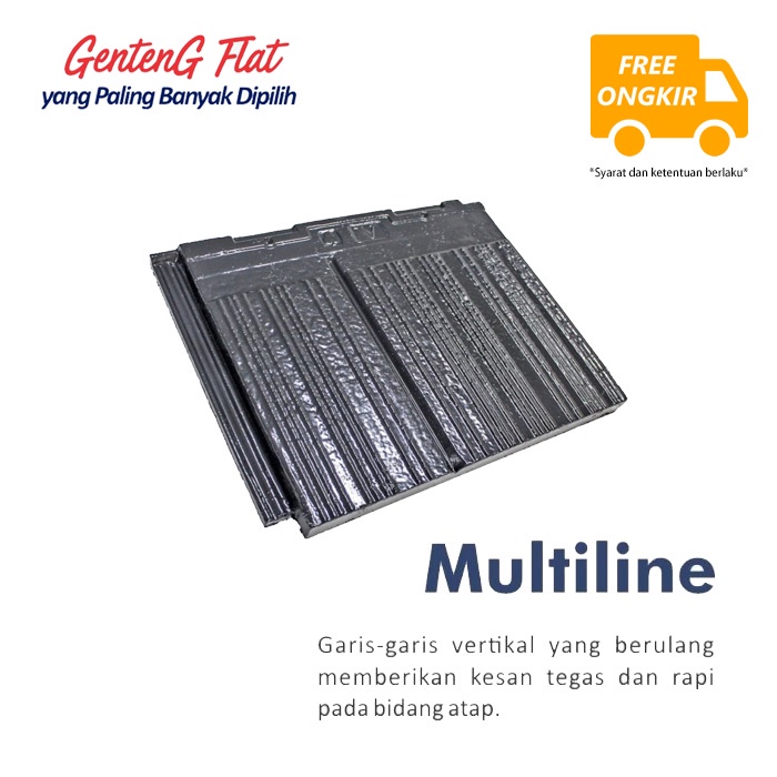 Genteng Atap Beton tipe Multiline Flat Warna Abu abu Termurah