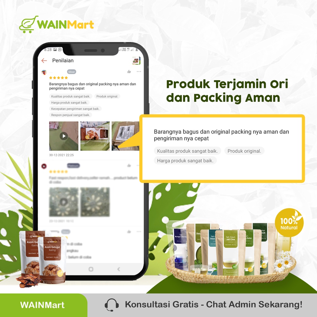 Slimming Tea Teh Pelangsing Perut Buncit Wanita BPOM dan Pria Detox Tea Teh Jati Cina Original 100% Herbal Pelangsing Alami dan Teh Peluntur Lemak Teh Celup Daun Jati Cina Herbal Terampuh Asam Gelugur Kering