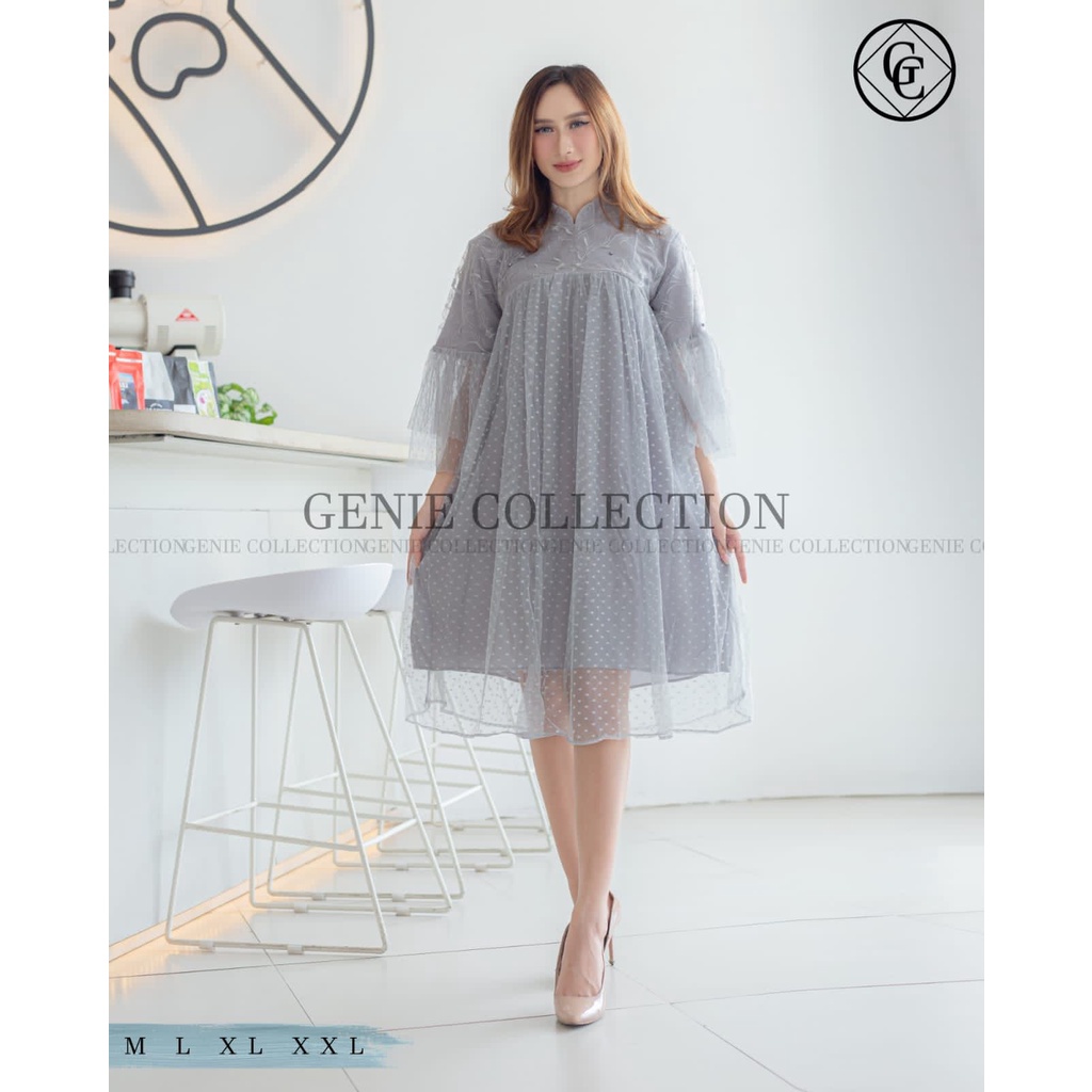 Dress Tile midi korea paskah natal imlek terbaru dress babydoll dress Tille murah dress brokat krist