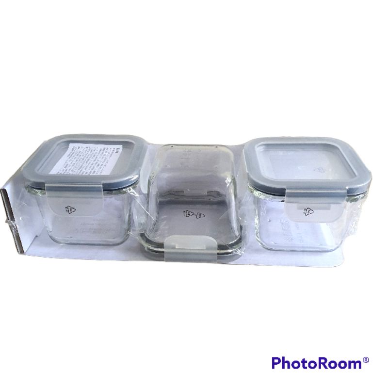 Ikea 365+ Food Container Kaca 180ml (1set = 3 pcs)