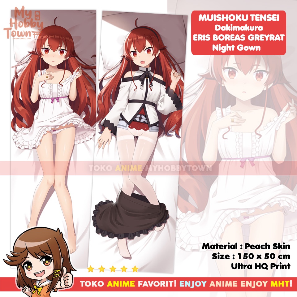 Sarung Bantal Anime Dakimakura Mushoku Tensei : Eris Boreas Greyrat Night Gown