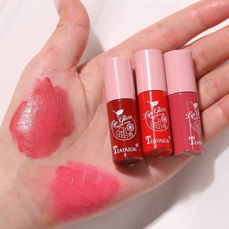 TEAYASON Lip Glow Natural Fruits Lip Tint Lipstick Lip Glaze Lipstik Glitter 10 Warna - MH