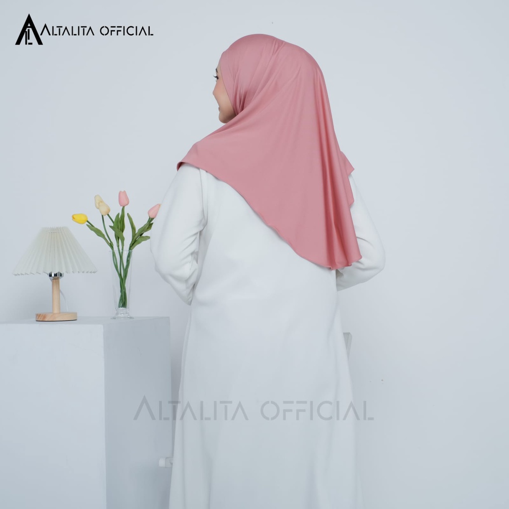 Altalita - Jilbab Bergo Zaida Malay Instan Non Pet Jersey Premium | Kerudung Khimar Instan Polos Syari Menutup Dada Non Pet | Hijab Malaysia Jumbo Instan Non Pad Terbaru Cocok untuk Sekolah Olahraga Volly Futsal Senam dan Sehari-hari