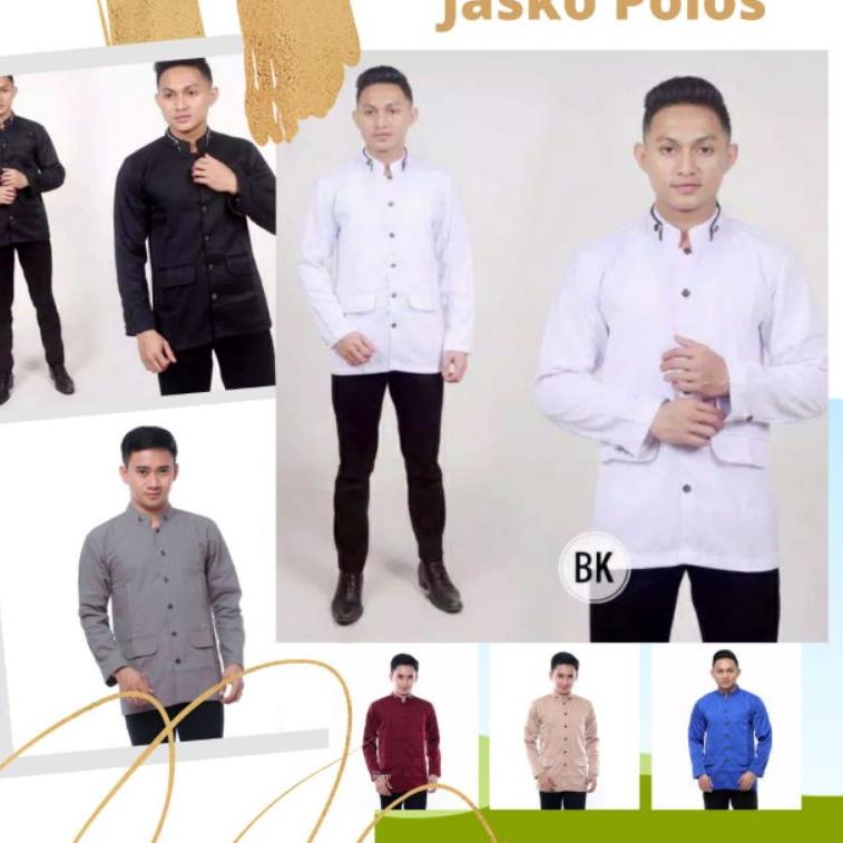 ㆅV JASKO POLOS Murah Jas Koko Pria Dewasa Putih Hitam Abu Krem Tebal Adem GREAT SALES 2890 ✦