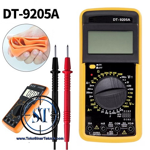 Multitester Multimeter Avo Meter Digital DT9205A DT 9205A AC/DC Voltage Current Resistance Capacitance HFE Diode Tester