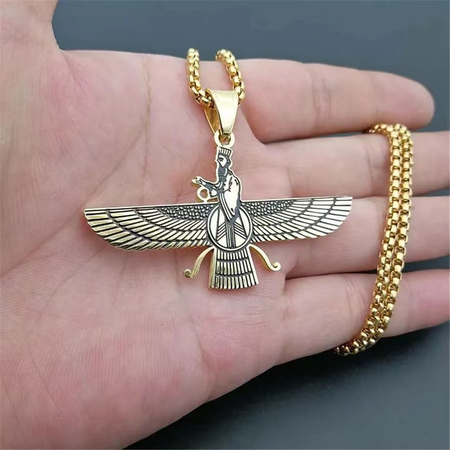 Kalung Liontin Burung Bahan Stainless Steel Gaya Hip Hop Untuk Pria Muslim