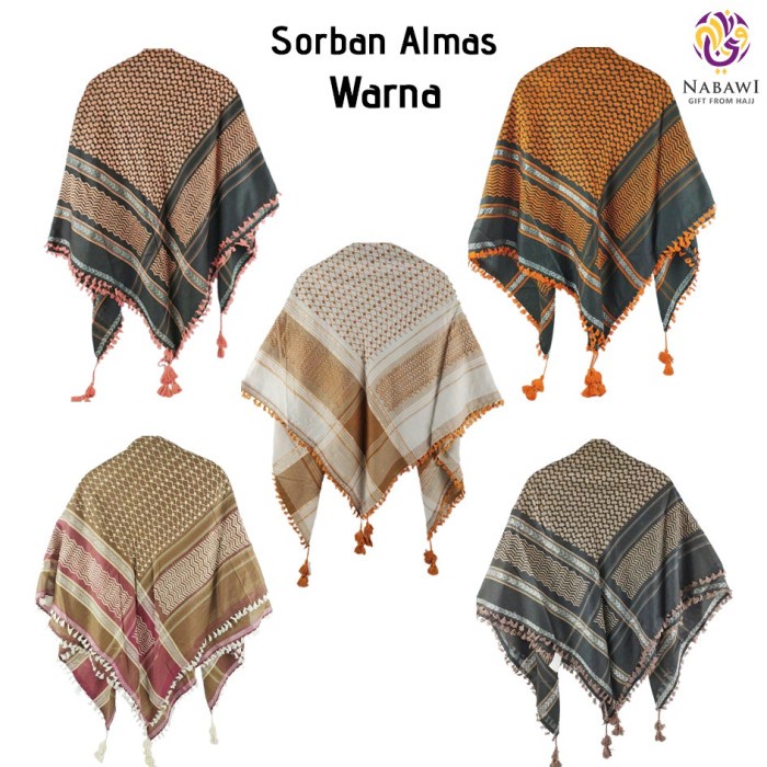 Sorban ( TERJUAL ) Sorban Arab Almas Sorban Surban Haji Oleh Oleh Haji(Y5O5) GROSIR Sorban Kashmiri 