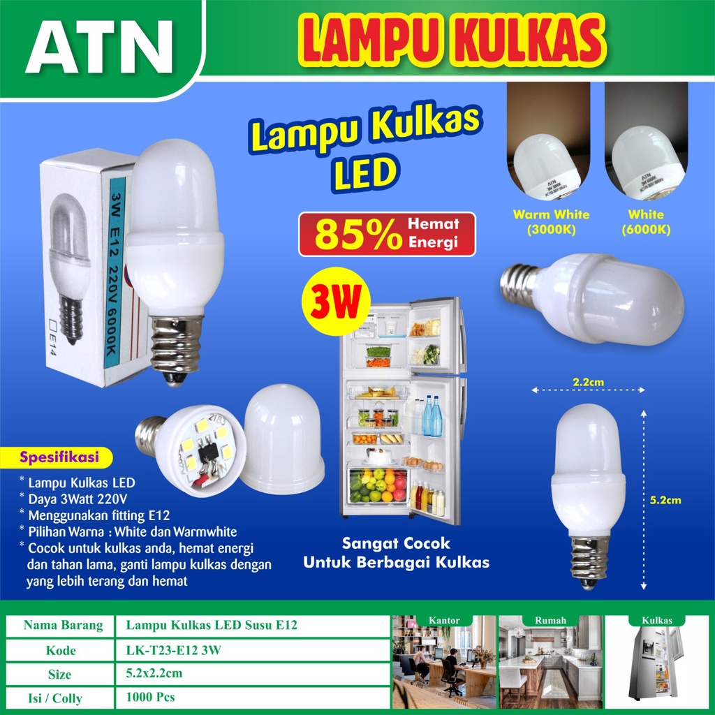 Jual SUSU LAMPU LED E12 / E14 LAMPU KULKAS LAMPU LANGIT LANGIT LAMPU ...