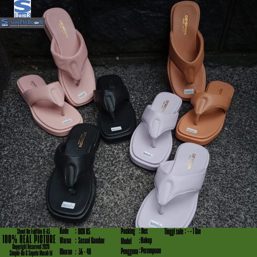 sandal jepit wanita spon empuk kekinian size 36-40