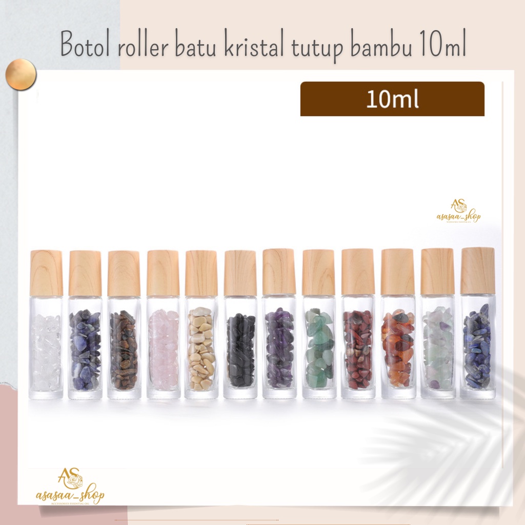 GEMSTONE roll on batu crystal roller bottle botol kristal 10ml gems essential oil doterra yleo