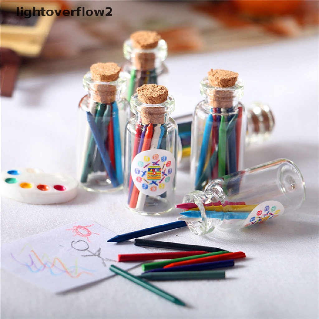 (lightoverflow2) Mainan Miniatur Krayon Kaleng Minuman Skala 1: 12 Untuk Aksesoris Rumah Boneka