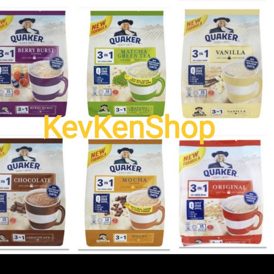 

GGD✱ QUAKER Oat Cereal 3in1 Malaysia 3 in 1 Sereal Instant Varian Rasa FRESHH