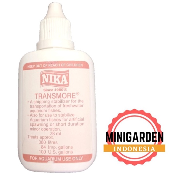 NIKA TRANSMORE 28ML OBAT PENENANG IKAN HIAS KARANTINA ANTI STRESS