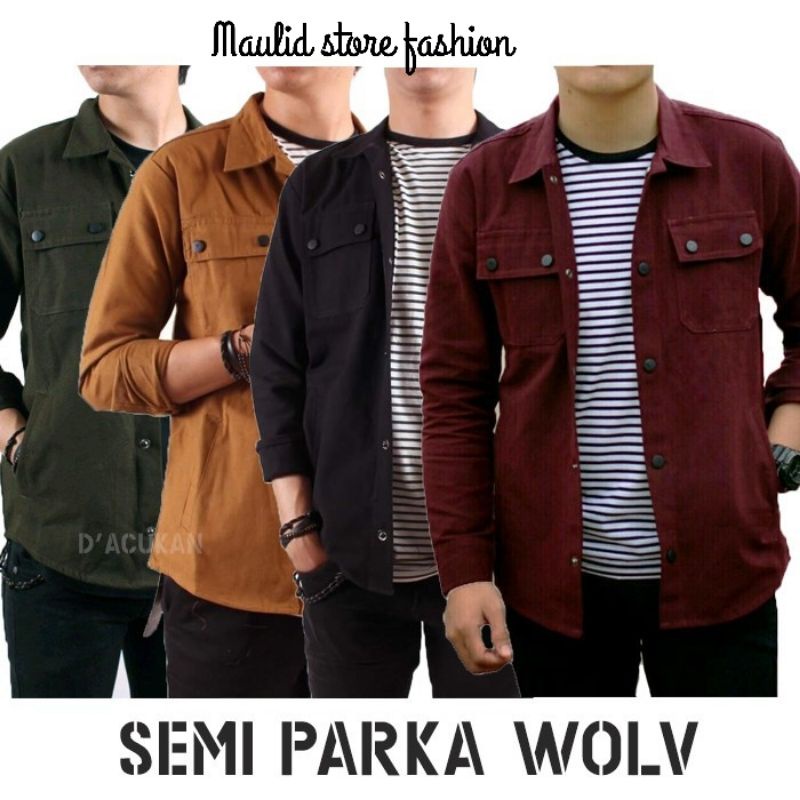 JAKET SEMI PARKA BAHAN CANVAS TRAKER KUALITAS DISTR/ORIGINAL SEMI PARKA