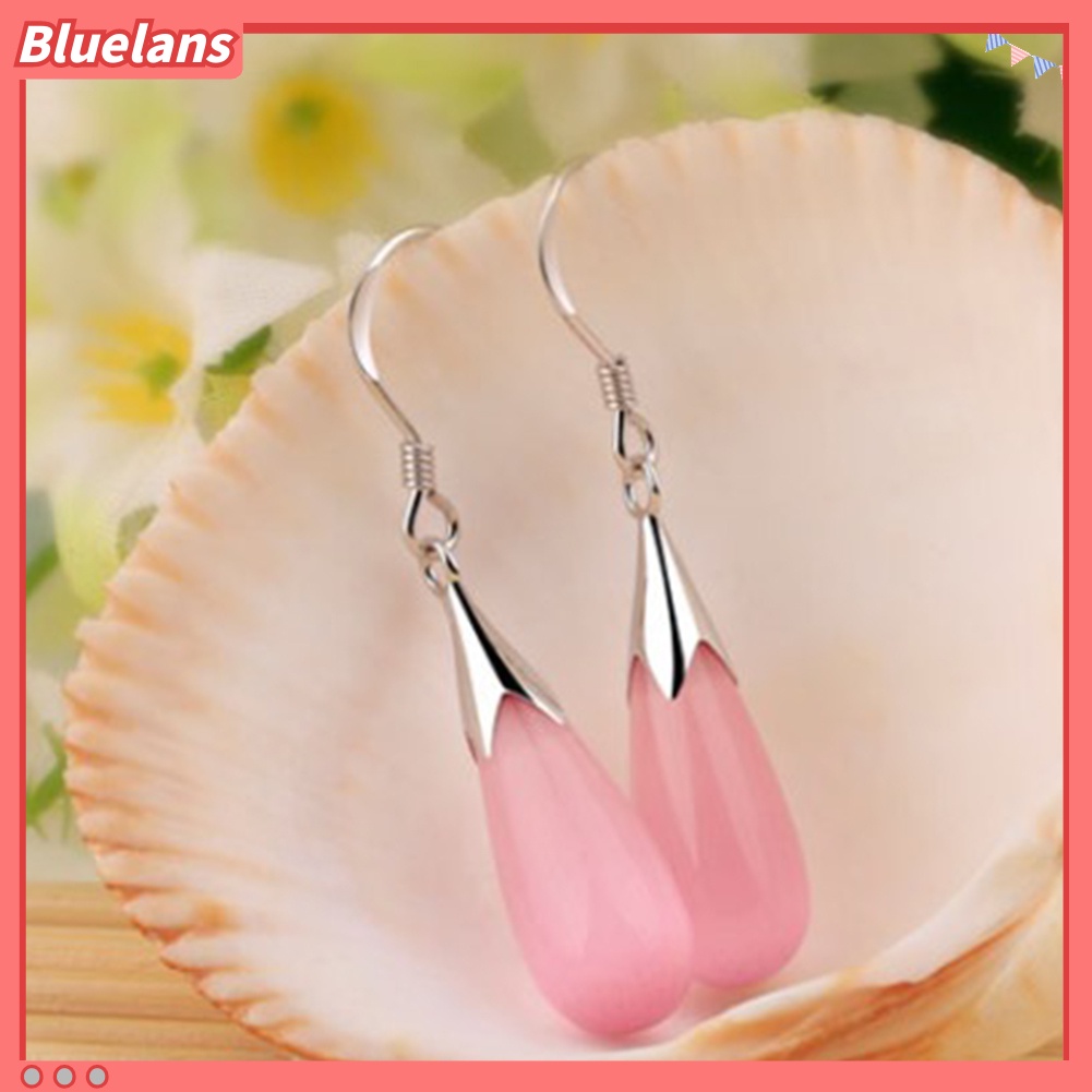Bluelans Fashion Opal Waterdrop Hook Earrings Flower Leaf Earring Jewelry