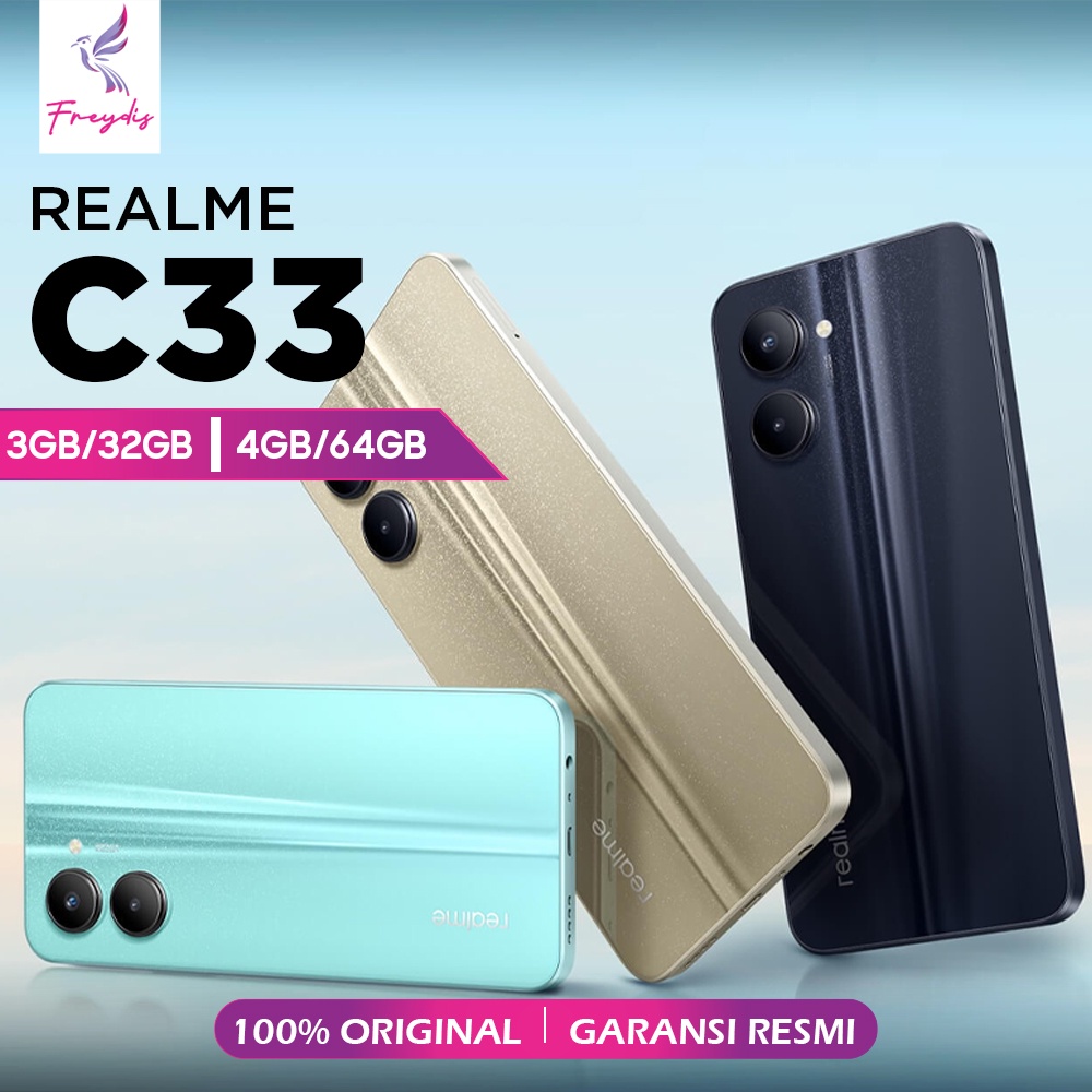 Realme C33 3/32 4/64 RAM 3 4 ROM 32 64 GB 3GB 4GB 32GB 64GB HP Smartphone Android