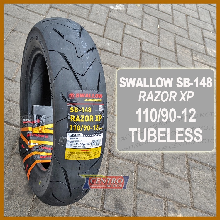 SWALLOW RAZOR XP 110/90-12 TUBELESS. BAN SOFT COMPOUND UNTUK SCOOPY RING 12/FREEGO