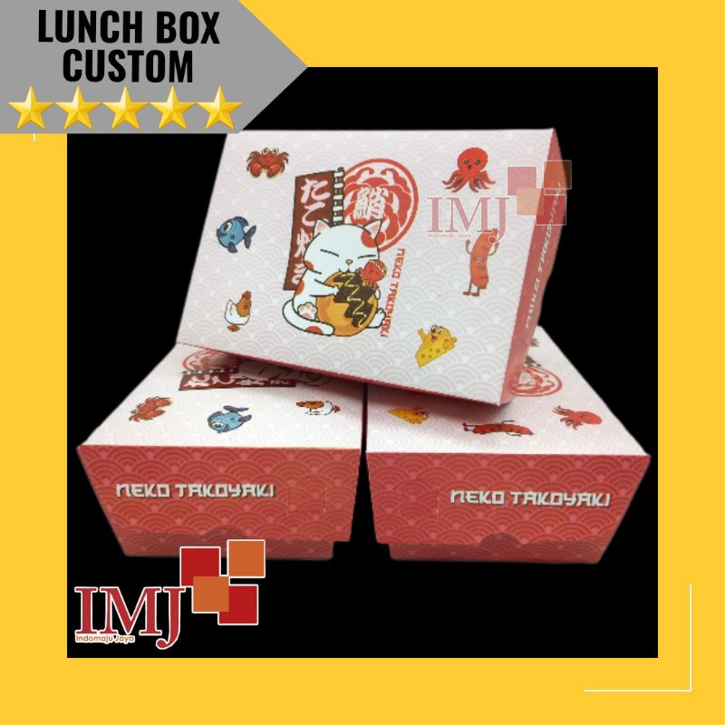 

LUNCH BOX CUSTOM KARDUS TAKOYAKI CUSTOM