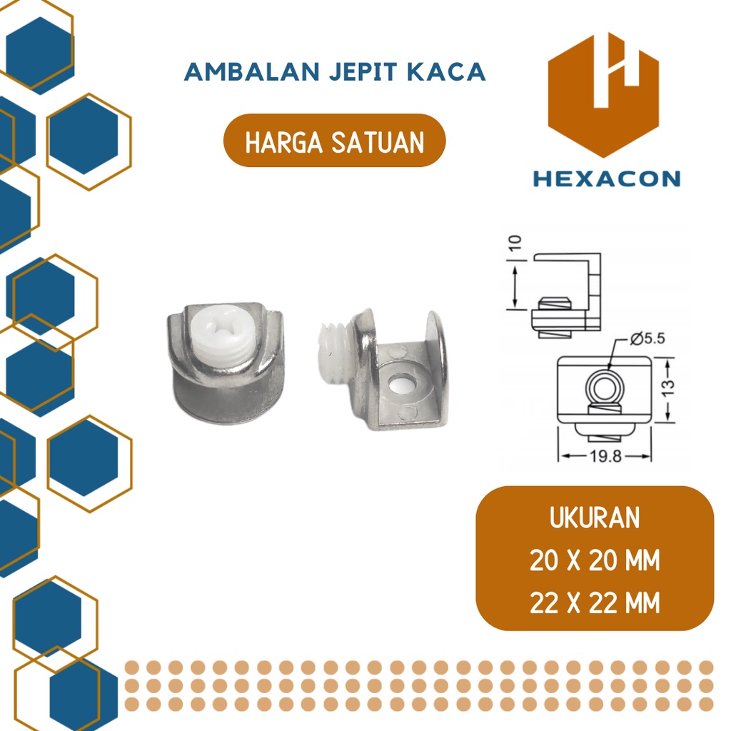 Ambalan Jepit Kaca AJ-7 / Ambalan Kaca / Ambalan Penjepit Kaca AM-0004