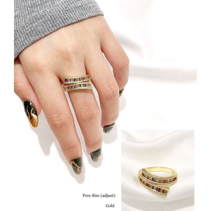 Cincin Titanium Asli Silver mata kilau Anti karat anti alergi Premium Quality Stainless steel model usjust bisa setel besar kecil 929