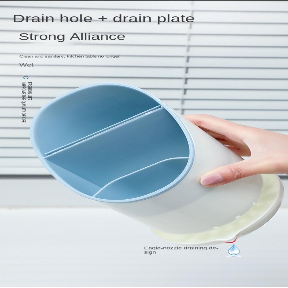 Solighter Tempat Sumpit Sendok Garpu Rumah Rak Pengering Drainer Cookware Storage Organizer