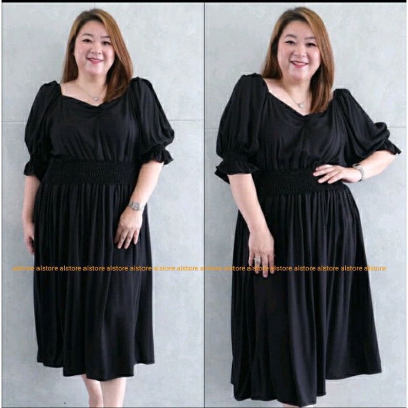Assa dress natal wanita jumbo ld 130 dress kasual super nyaman