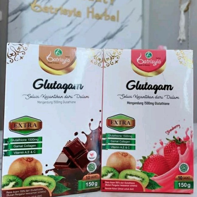 

Glutagam Batrisyia Herbal / Minuman Collagen / Minuman Pencerah Kulit / Suplemen Kecantikan