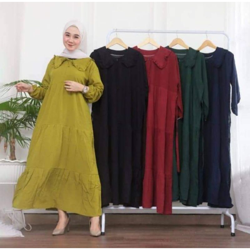 Gamis Jumbo Rayon/Rempel susun/Midi Dress jumbo