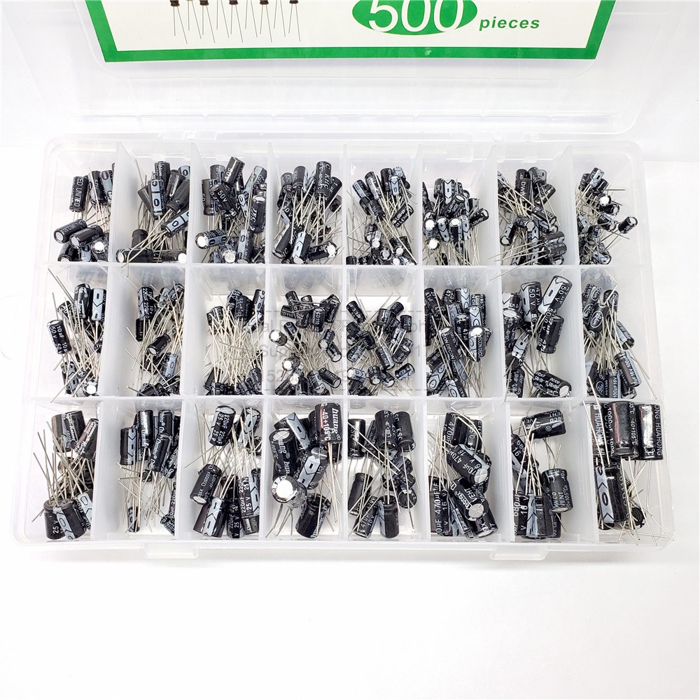 【500 PCS】Kapasitor Solund/Kapasitor Tweeter/0.1uF-1000uF Plug-in Aluminium Electrolytic Capacitor