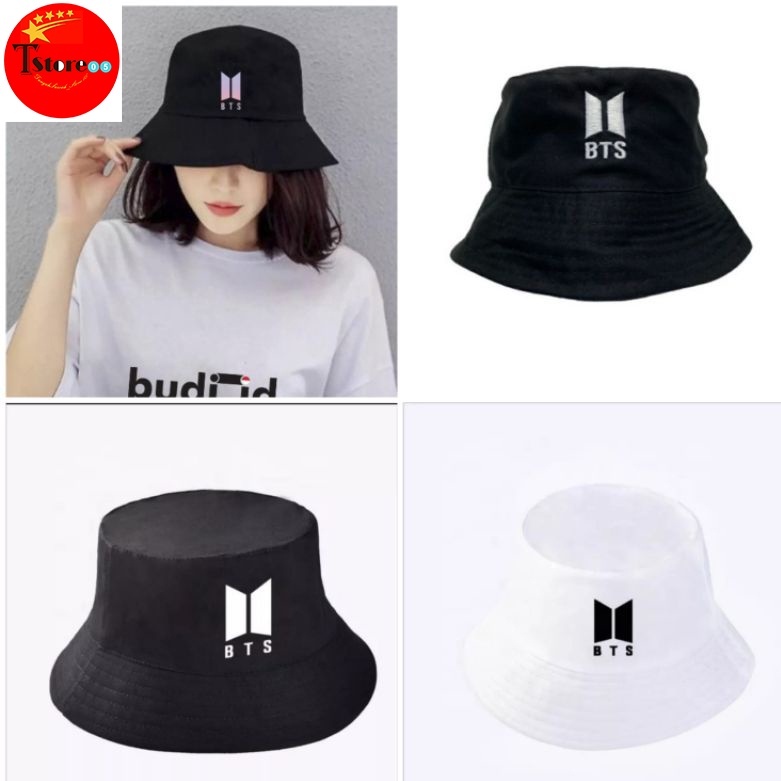 Jual Bucket Hat BTS Bangtan Sonyeondan Bolak Balik Topi Bucket Kpop