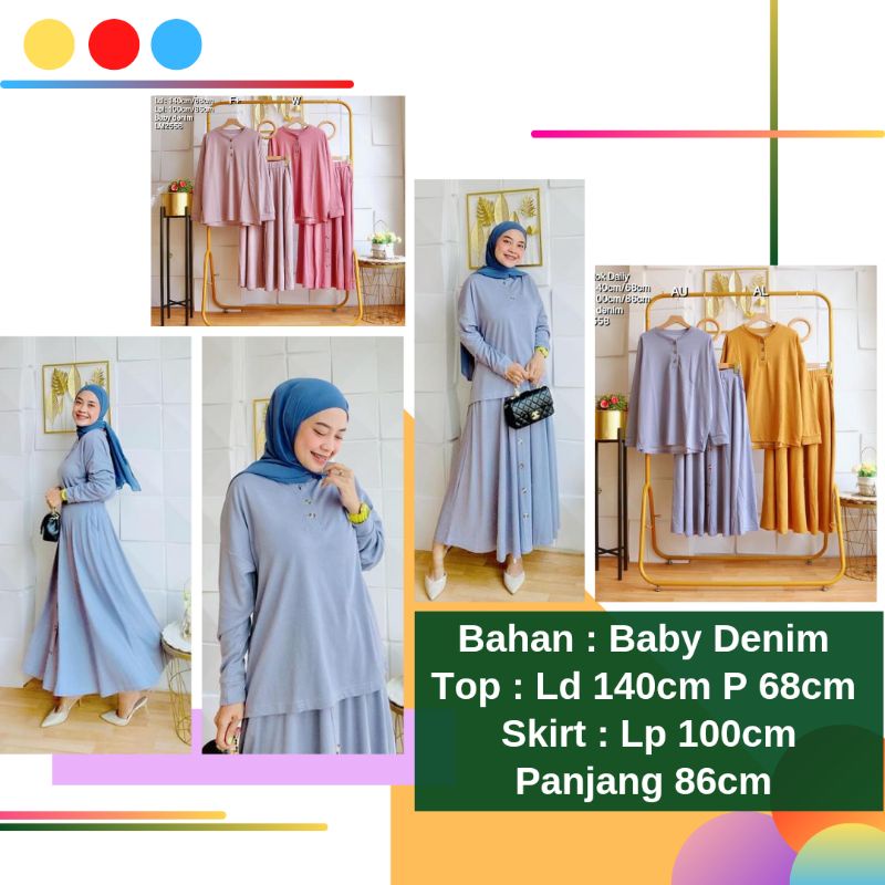 BJ Setelan Rok Kaos Oversize Jumbo Ld 140 Wanita Daily Set Skirt