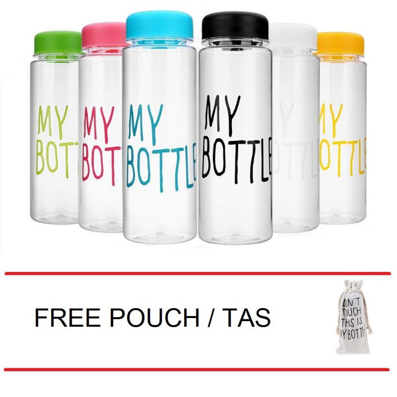 Botol air minum Tupperware My Bottle Infused Water gratis FREE Pouch ( Pocket Bag ) - Botol lock n lock Minum My bottle Botol BPA Free