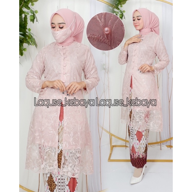 Set Kebaya Tunik Kancing Seribu Stelan Kebaya Model Kancing Set Kebaya Tunik Busui Kebaya Modern Terlaris Baju Kondangan By Laquse_Kebaya