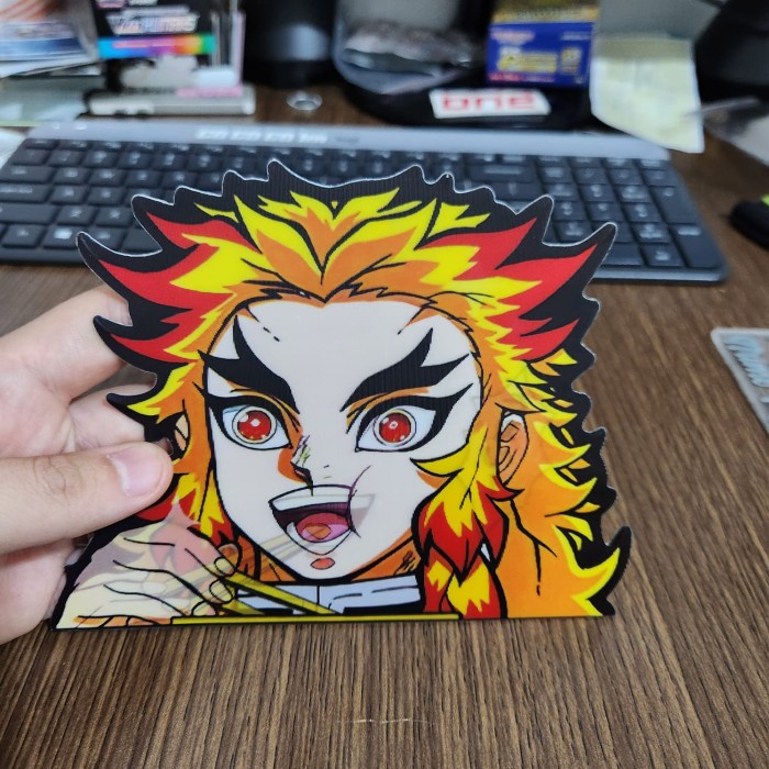 

STIKER 3D MOTION LENTICULAR ANIME - D0041 - Demon Slayer - Rengoku
