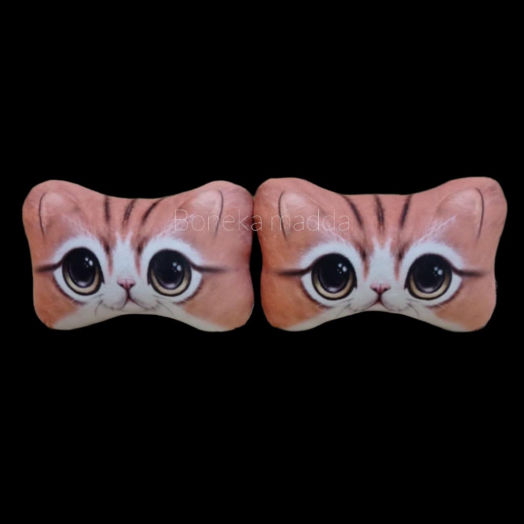 [ BISA BAYAR DI TEMPAT ] Bantal Mobil Kepal Kucing - Bantal Sandar Mobil - Bantal Sandar Kepala Motif Kucing Lucu
