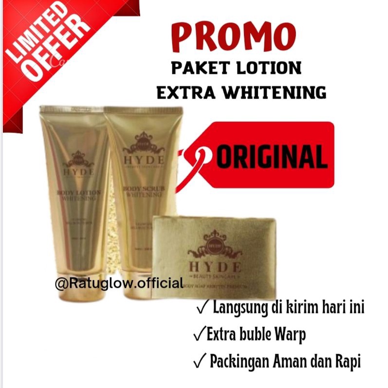 [STORE OFFICIAL] EXTRA WHITENING BODY LOTION HYDE BEAUTY GARANSI ORIGIANL TERMURAH