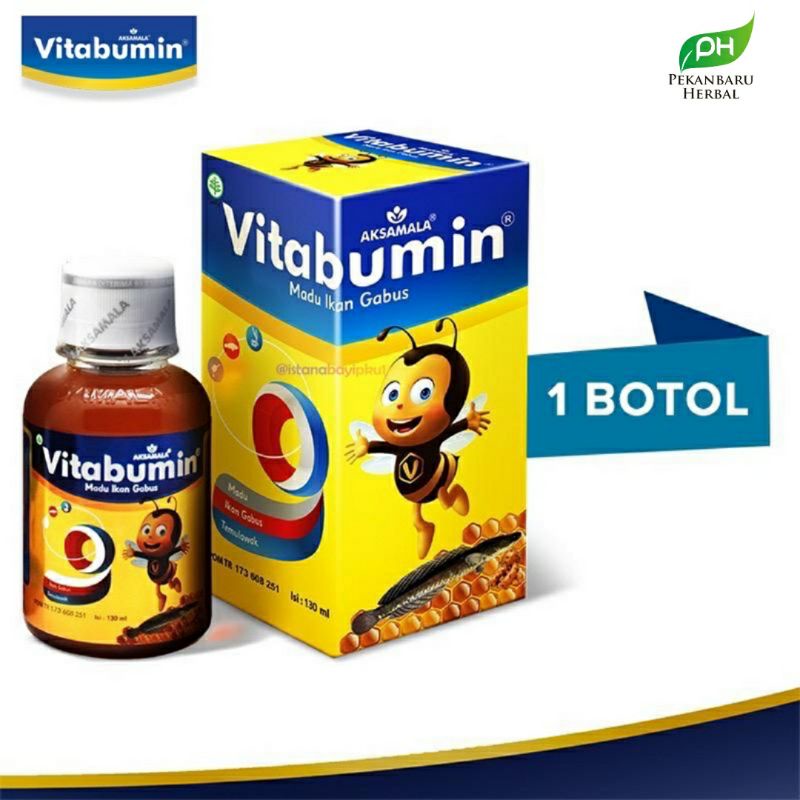 Vitabumin 130ml - Vitamin Penambah Nafsu Makan Anak Ampuh original 100% gizidat brainqu generos dha 