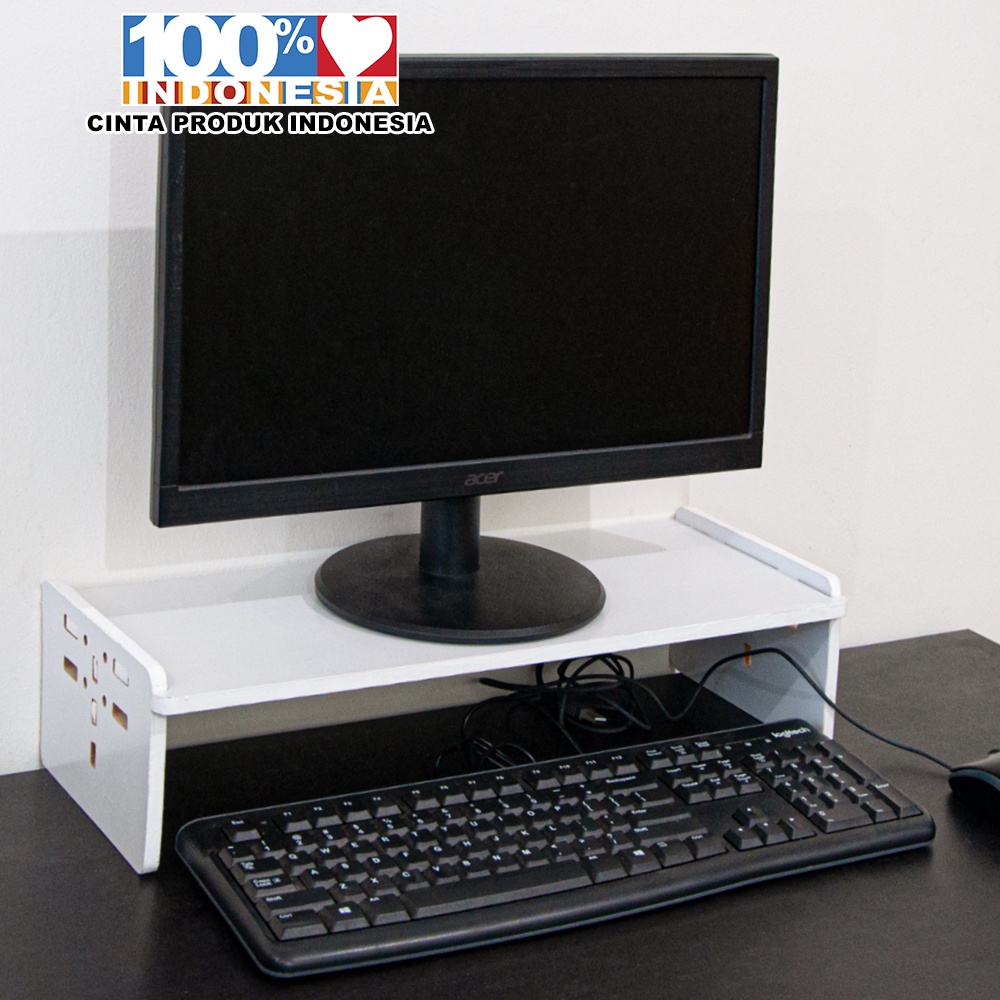 Rak Meja Stand Tatakan Monitor Komputer Serbaguna Desktop Storage Organizer MDF - LC060