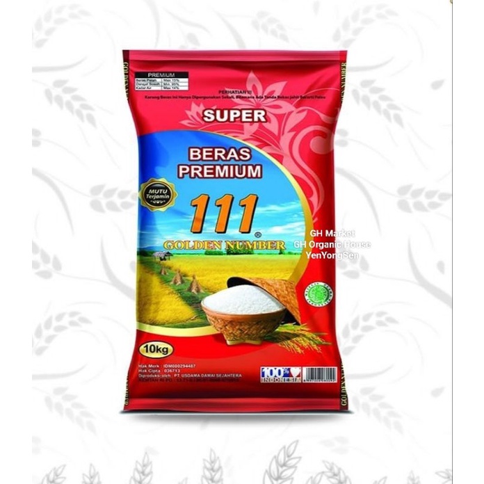 

Beras Golden Number 111 isi 10 kg Kemasan Goni Merah Kualitas Premium Terlaris Enak